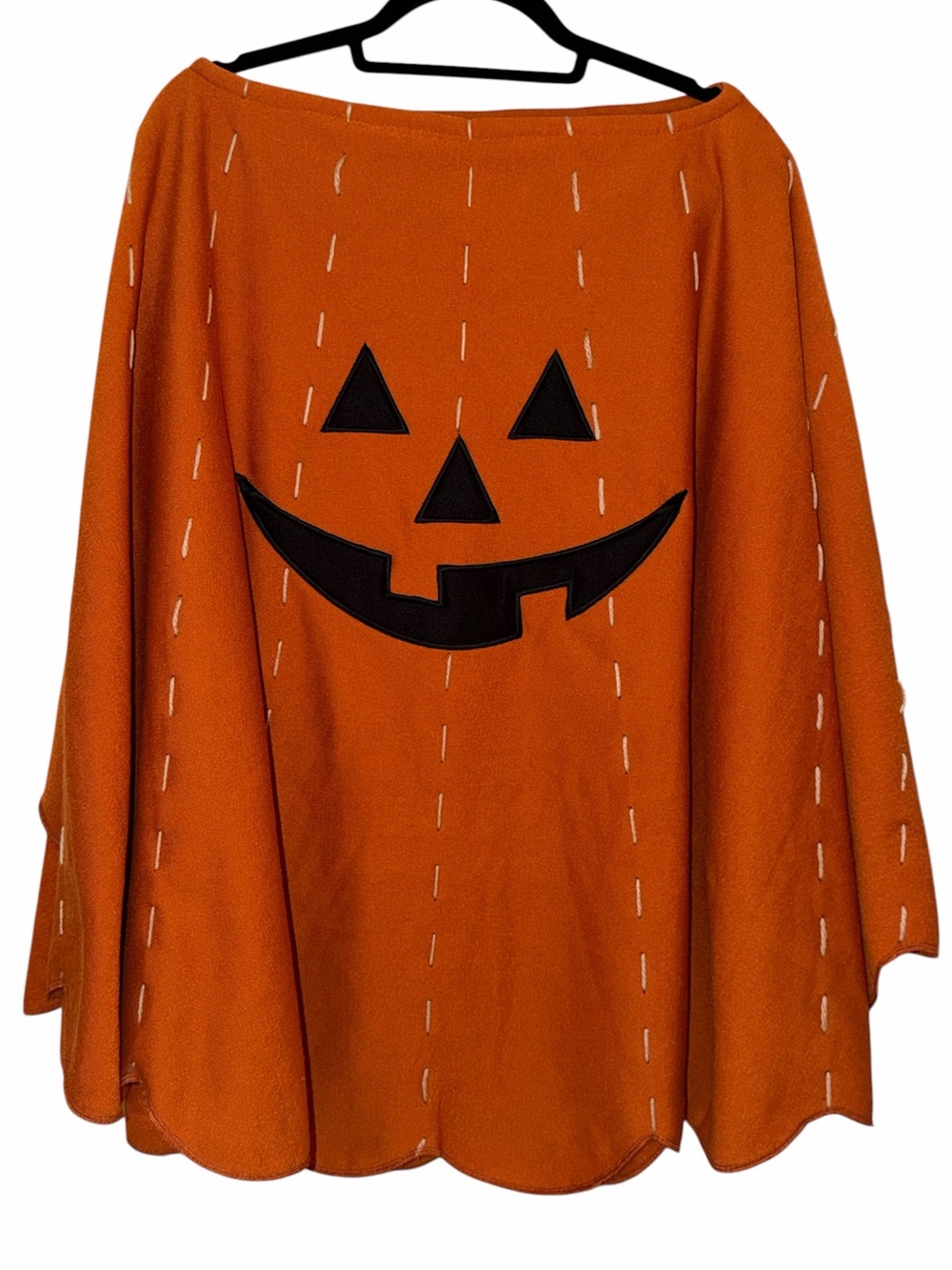 Grandin Road Pumpkin Poncho Halloween Jack o’ Lantern Orange Halloween Costume